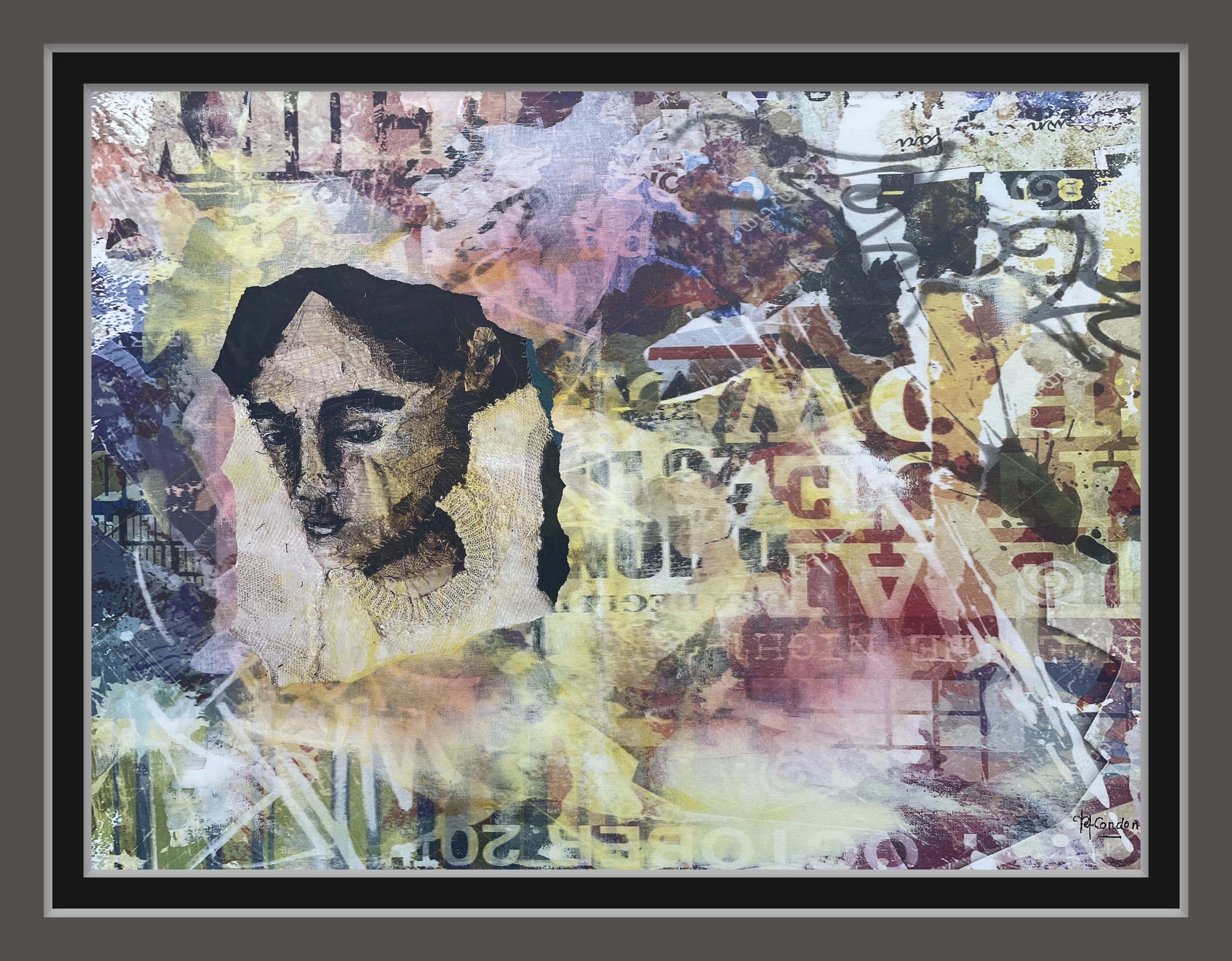 collage + scan + impression numérique sur toile. 80 x 60 cm
